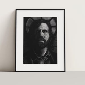 Alan Wake houtskoolportretprint (GEEN LIJST)