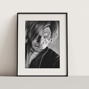 Leon Kennedy Resident Evil 6 Charcoal Print (NO FRAME)