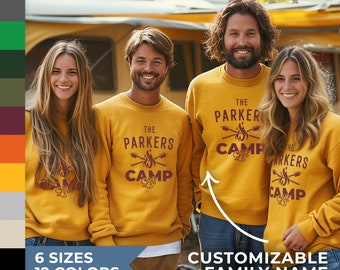 Personalized Camp Life Sweater for Outdoor Family who Love Camping and Adventure, Campfire Sweatshirt Gift for Happy Campers by the Bonfire