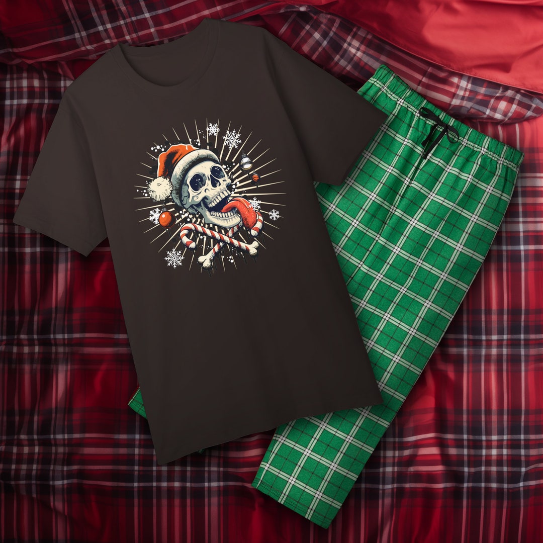 Santa Skull Pajama for Man and Woman Pajama Set Christmas Etsy