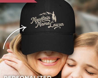 Gepersonaliseerde Mountain Mama Cap voor moeders die houden van wandelen, kamperen en buitenavonturen, gepersonaliseerd moederdagcadeau, nieuw moedercadeau,