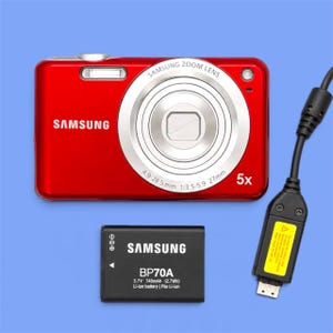 Câmera digital RED Samsung ES65 - anos 2000