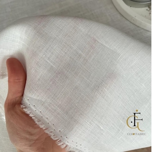 Weißer 100% Leinenstoff, lose Ware, Naturleinen für Bekleidung, Reiner Flachs für Polster, weicher Naturleinen für Kissen