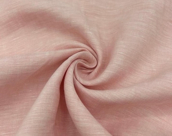 Tela de lino rosa empolvado cortada a medida, tela de lino rosa natural por metro, tela 100% lino para ropa y caminos de mesa, tela para cortinas.