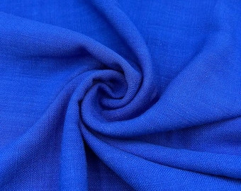 Tela de lino natural azul saxo cortada a medida, tela 100% lino para cojines, tela de lino para caminos de mesa, metro de tela, tela para cortinas