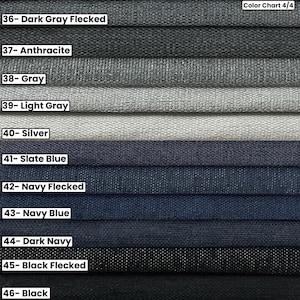 Tela de lino cortada a medida, tela de lino para tapicería pesada, tela sólida para muebles, tela para almohadas por metro, 55 pulgadas de ancho, 46 opciones de colores imagen 5