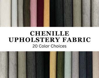Upholstery Chenille Fabric, Solid Fabric by the Yard, Soft Chenille Furniture Fabric, Durable Chenille Fabric for Chair, Sofa and Pillow
