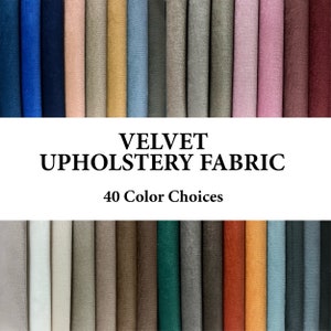 Velvet Fabric By the Yard, Upholstery Solid Velvet Fabric, Luxury Furniture Fabric, Curtain and Pillow Fabric, Fabric Chair, 55 inches Wide