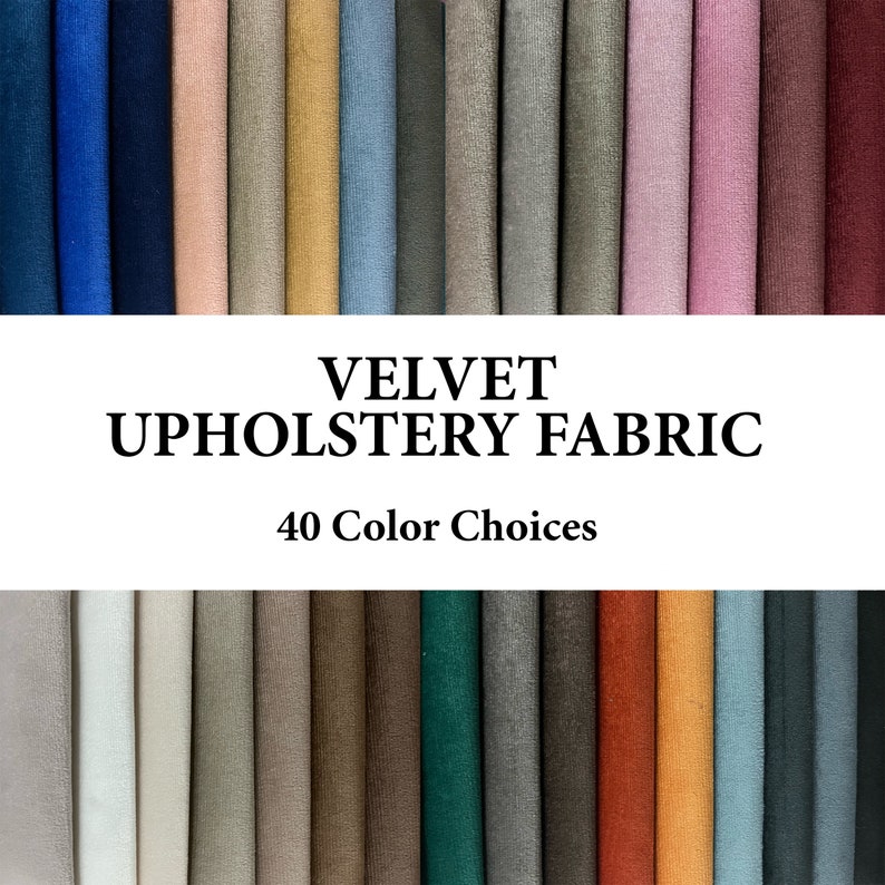 May include: A collection of 40 velvet upholstery fabric swatches in various colors.  The fabric is soft and luxurious, and it would be perfect for a variety of upholstery projects.