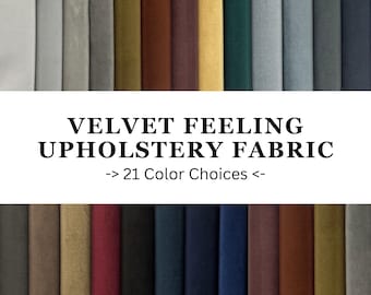 Velvet Feeling Upholstery Fabric by the Yard, Velvety Furnishing Fabric, Soft Fabric Meter, Fabric for Drapery, Furniture Fabric