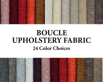 Upholstery Boucle Fabric By the Yard, Heavy Boucle Textured Fabric, Solid Furniture Fabric, Thick Boucle, 55 inches Wide, 24 Color Choices