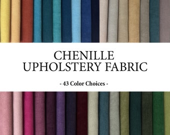 Chenille Fabric By the Yard,  Upholstery Luxury Chenille Fabric, Furniture Fabric, Furnishing Fabrics, 55 inches Wide, 43 Color Choices