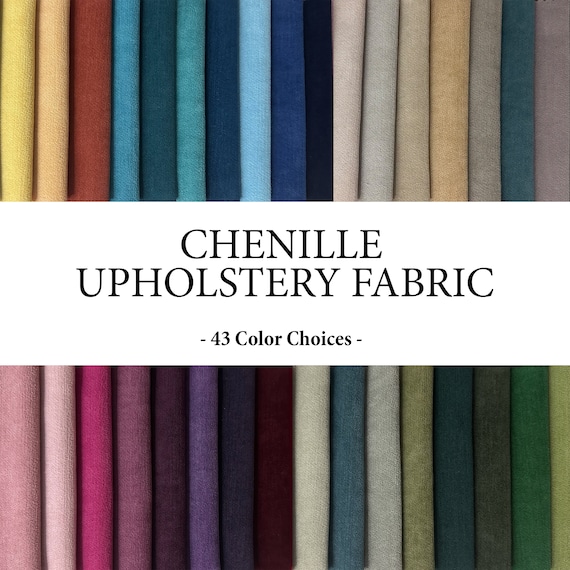 Chenille Fabric By the Yard,  Upholstery Luxury Chenille Fabric, Furniture Fabric, Furnishing Fabrics, 55 inches Wide, 43 Color Choices