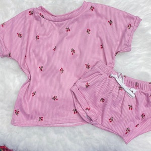 Pink floral on Pink   - Shorts and Top Sets