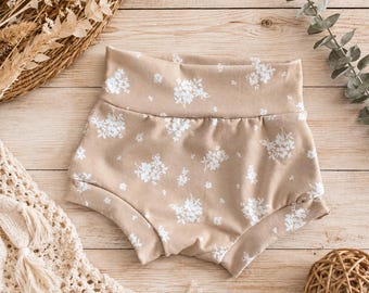 Baby Girl Floral  Bummies | Neutral Floral Bloomers | Toddler Skort | Baby Girl Shorts | Boutique Baby Outfit | Floral Girl Clothing