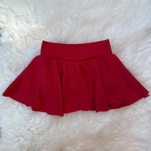 Red - Skirted Bummies| red baby outfit, red baby skirts, red toddler skirt, kids skirt