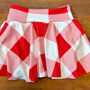 Red and White GIngham - Skirted Bummies| baby outfit, baby skirts, toddler skirt, kids skirt