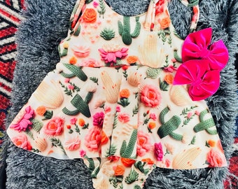 Cactus - Falda Burbuja Romper / Romper hecho a mano, Romper burbuja, Romper con falda