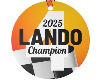 Lando Norris 2025 Champion Double-Sided Metal Ornaments - Formula One F1 Racing Championship - Christmas Holiday Fan Gift