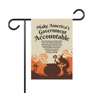 Make America's Government Accountable Witch's Halloween Spell for America & World MAGA Happy Halloween Fall Autumn Season Home Decor Banner
