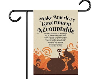 Make America's Government Accountable Witch's Halloween Spell for America & World MAGA Happy Halloween Fall Autumn Season Home Decor Banner