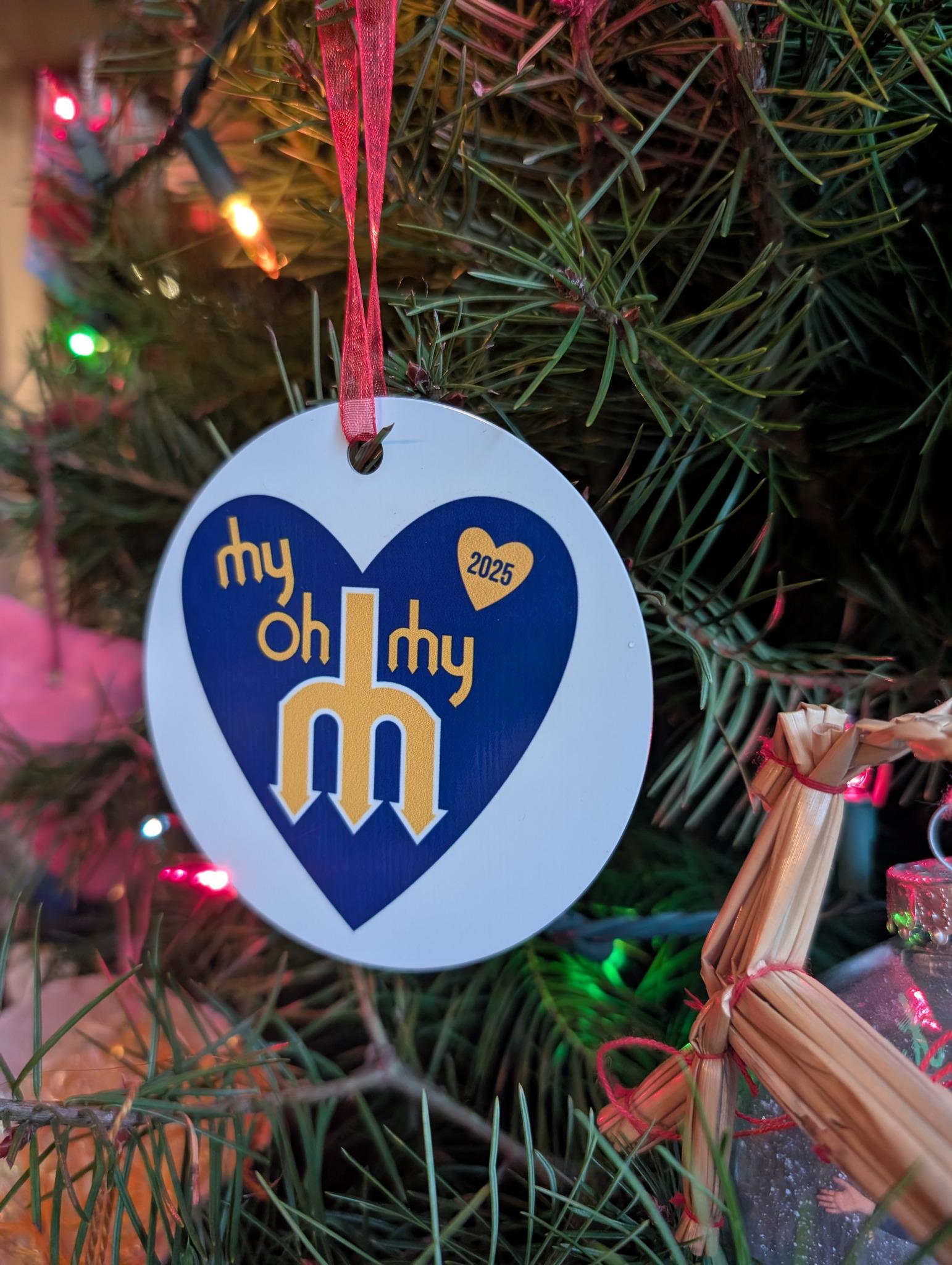 I Love the Mariners 2025 Ornament - Trident Heart My Oh My Seattle 