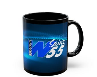 Carlos Sainz 55 Driver Fan Mug Williams Racing F1 Formula One Team Smooth Operator 2025 2026 Christmas Holiday Black Ceramic Mug 11oz, 15oz