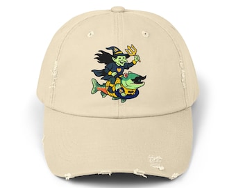 Etsy Witch Humpy Salmon Mustache Trident Baseball Magic - Commemorative Seattle Mariners Distressed Baseball Hat