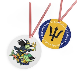 2025 Mariners Commemorative Ornament Etsy Witch Humpy Salmon Trident Let's Go Mariners My Oh My Seattle Mariners - Double-Sided Metal