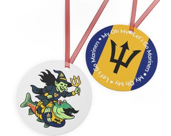 2025 Mariners Commemorative Ornament Etsy Witch Humpy Salmon Trident Let's Go Mariners My Oh My Seattle Mariners - Double-Sided Metal
