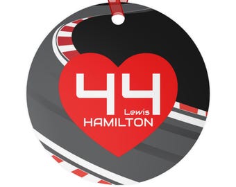 Lewis Hamilton Ornament - 44 F1 Ferrari Team Driver Formula One Racing 2025 Commemorative Let's Go in 2026 Metal Ornament