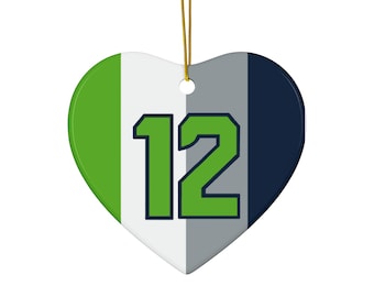 12 Ceramic Ornament for Seahawks Fan 12th Man Seattle Loud Love Christmas Holiday Birthday 2025 2026