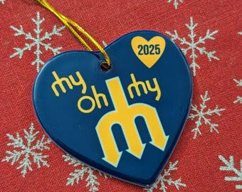 I Love the Seattle Mariners 2025 Heart Ornament - My Oh My Trident Commemorative Season Fan Gift Holiday Christmas
