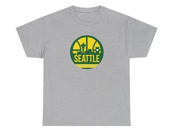 Seattle T-Shirt - Supersonics Colors I Love Seattle Culture Unique Vintage Style Christmas Holiday Gift - Unisex Heavy Cotton Tee