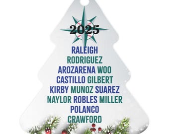Seattle Mariners Player Tree 2025 Ornament Commemorative Season Fan Gift Holiday Christmas American League West Division Champs