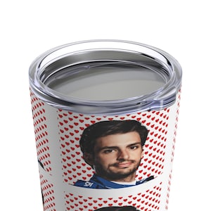 Carlos Sainz - Heart Pattern Tumbler - Fun gift for F1 Driver Fan - Great in the hands of any Formula One fans - 20oz