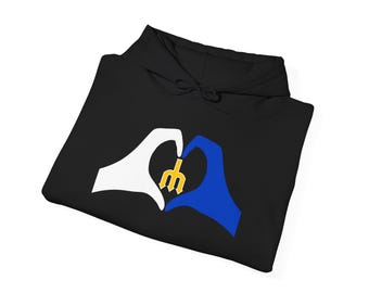 I Love The Mariners Heart Hand Sign Seattle Baseball Commemorative 2025 - Unisex Heavy Blend™ Hooded Sweatshirt