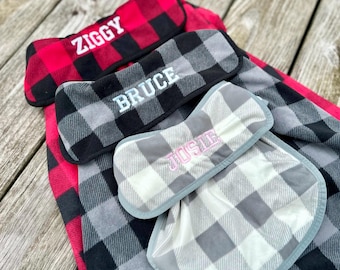 Custom Embroidered Dog Jacket - Fleece Dog Coat - Personalize