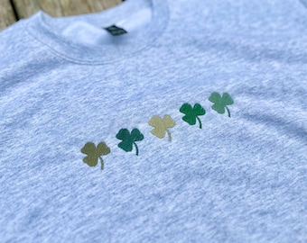 Embroidered Clover Shirt: Comfort Colors Crewneck & Gildan Sweatshirt