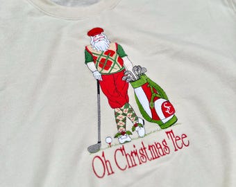 Christmas Sweatshirt - Oh Christmas Tee Crewneck - Vintage Inspired Embroidery - Unisex