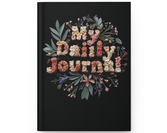 Inbunden blommig journal: Perforerade linjerade sidor, livfullt tryck