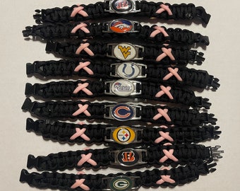 Breast Cancer Awareness Paracord Bracelets NFL