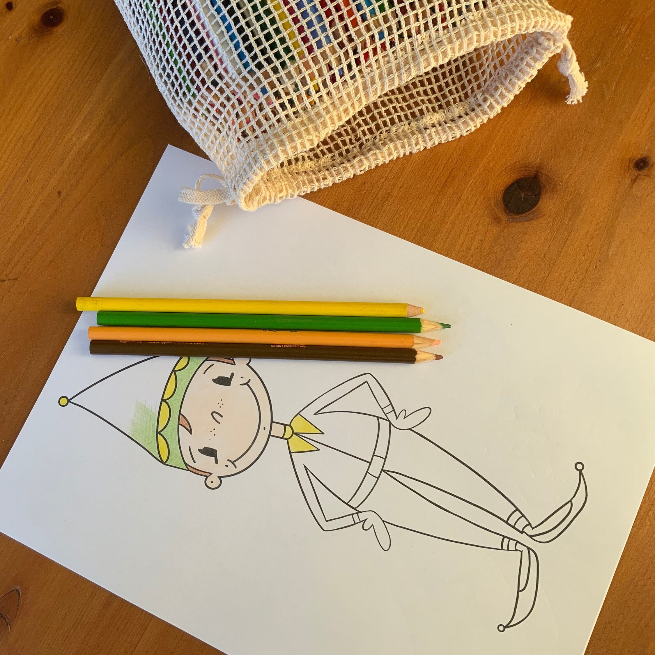 Elf Coloring Page Printable Christmas Coloring Page - Etsy