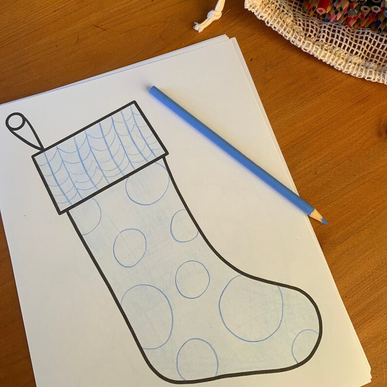 8 Christmas Coloring Pages, Kids Holiday Printable Activity, Santa and ...