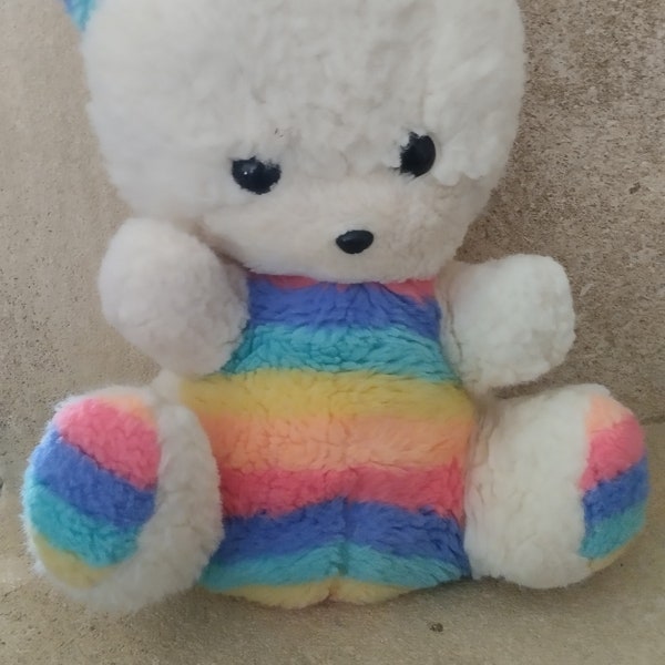 vintage peluche ours arc en ciel raimbow Joual