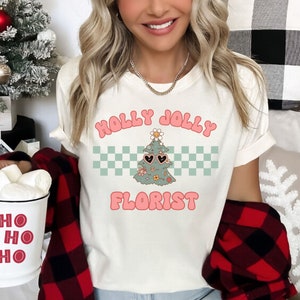 Florist Holiday Shirt, Christmas Florist Shirt, Christmas Florist Gift, Florist Gift, Retro Florist Shirt, Florist Christmas