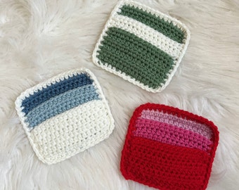 Porte-cartes coloré fait main au crochet, idée cadeau