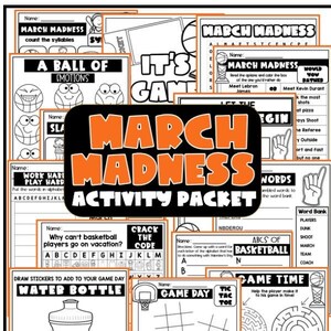 March Madness Fun Packet, Basketball Packet, March Madness Fun For Kids