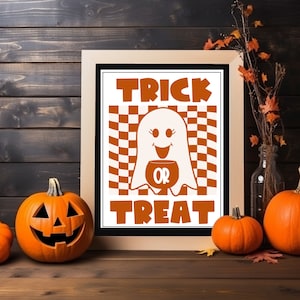 Trick or Treat Printable Sign, Trick or Treat Decor, Halloween Sign