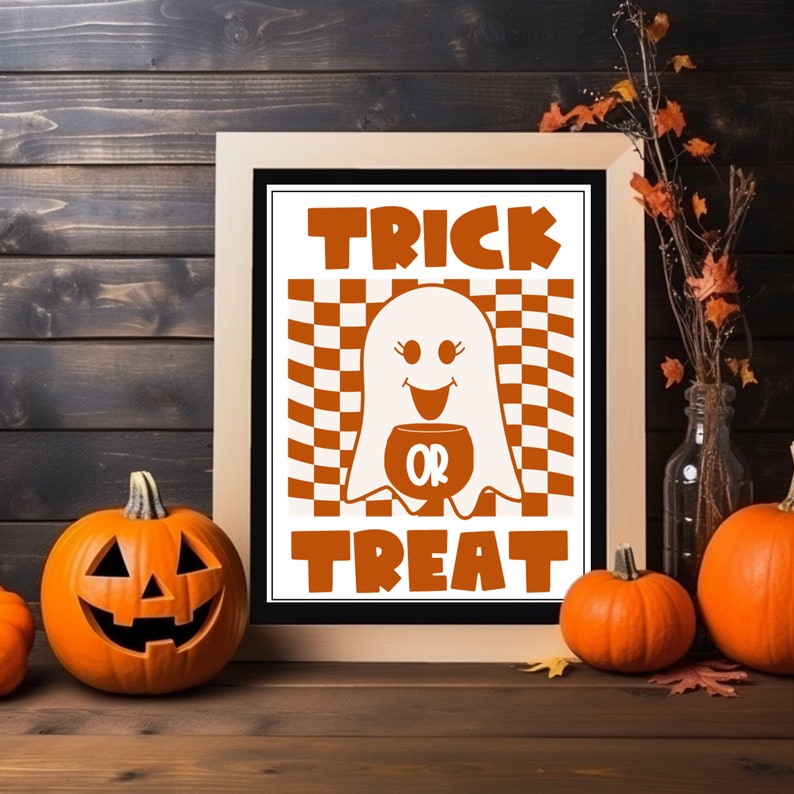 Trick or Treat Printable Sign, Trick or Treat Decor, Halloween Sign - Etsy